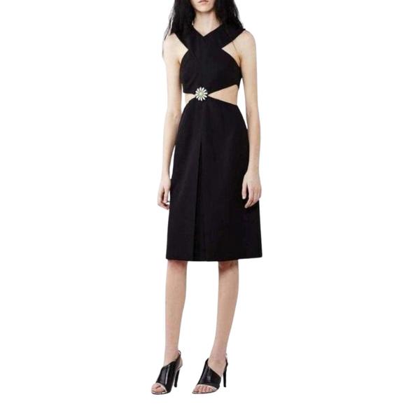 Christopher Kane - Black Daisy Cut-Away V-Neck Dress - UK 10 - Picture 2 of 5